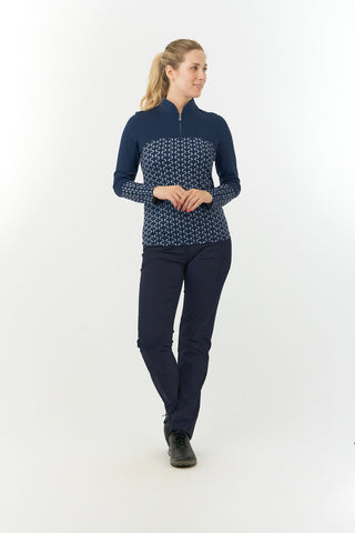 Pure Golf Amanda Long Sleeve Zip Top - Dusk