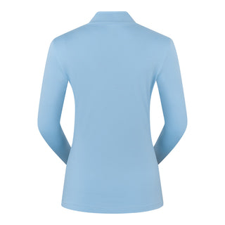 Pure Golf Bloom Brushed Long Sleeve Zip Top - Powder Blue