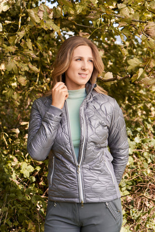 Pure Golf Bronwyn Quilted Ladies Golf Jacket - Charcoal Grey