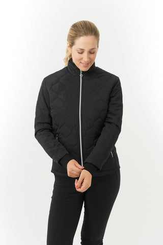 Pure Golf Bronwyn Quilted Ladies Golf Jacket - Black