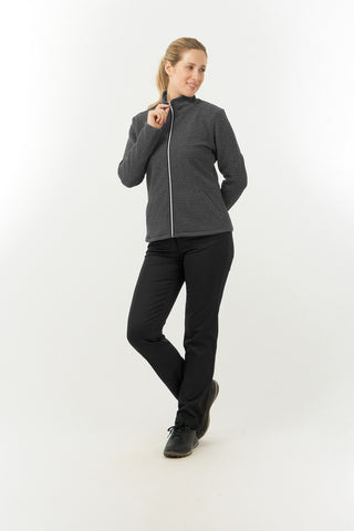 Pure Golf Scarlett Textured Ladies Golf Jacket - Charcoal Grey