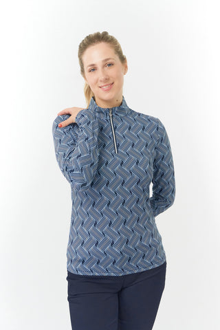 Pure Golf Arusha Ladies Golf Quarter Zip Top - Optical Weave