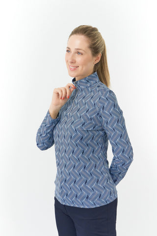 Pure Golf Arusha Ladies Golf Quarter Zip Top - Optical Weave