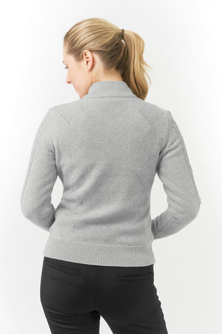 Pure Golf Sorrell  Lined Quarter Zip Ladies Golf Jumper - Grey