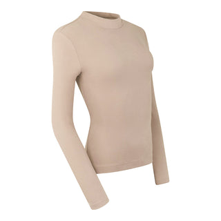 Pure Golf Olwen Super Soft Mock Neck Top - Cappuccino