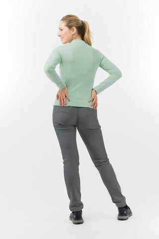 Pure Golf Olwen Super Soft Mock Neck Top - Frosted Sage Green