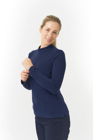 Pure Golf Super Soft Olwen Mock Neck - Navy