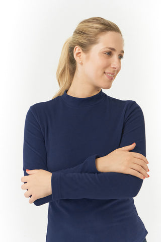 Pure Golf Super Soft Olwen Mock Neck - Navy