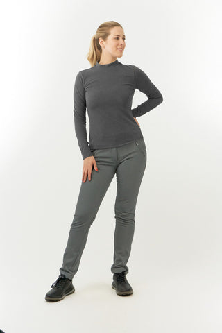 Pure Golf Olwen Super Soft Mock Neck Top - Charcoal Grey