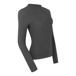 Pure Golf Olwen Super Soft Mock Neck Top - Charcoal Grey