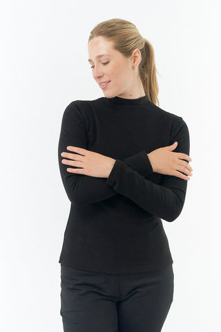 Pure Golf Olwen Super Soft Mock Neck Top - Black