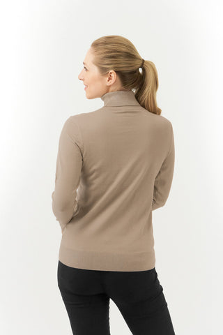 Pure Golf Simone Super Soft Roll Neck - Cappuccino