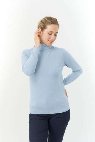 Pure Golf Super Soft Simone Golf Roll Neck - Powder Blue