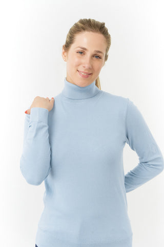 Pure Golf Super Soft Simone Golf Roll Neck - Powder Blue