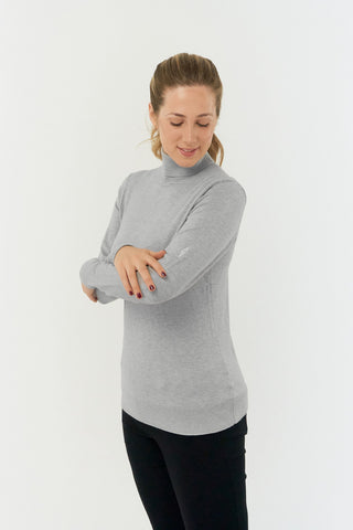 Pure Golf Simone Super Soft Roll Neck - Pale Grey