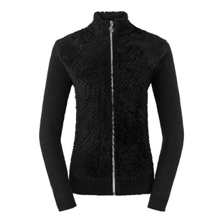 Pure Golf Ellisa Full Zip Fur Front Ladies Cardigan - Black