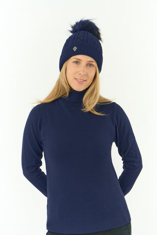 Pure Golf Suzie Waterproof Bobble Hat - Navy