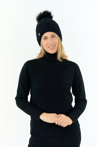 Pure Golf Suzie Waterproof Bobble Hat - Black