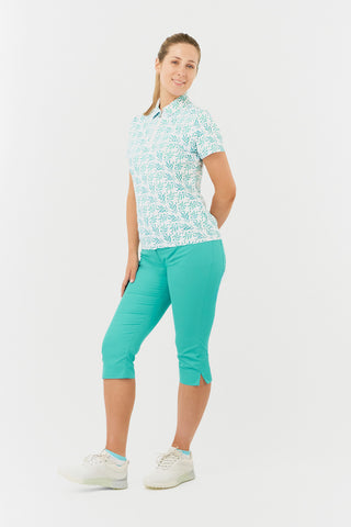 Lamprelle Amity Short Sleeve Polo Shirt - Floating Palms Ivory