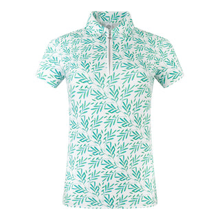 Amity Short Sleeve Polo Shirt - Floating Palms Ivory