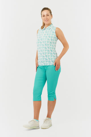 Lamprelle Amity Ladies Sleeveless Golf Shirt - Floating Palms Ivory