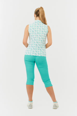 Lamprelle Amity Ladies Sleeveless Golf Shirt - Floating Palms Ivory