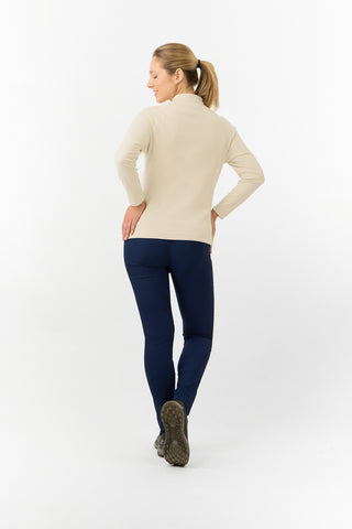 Pure Golf Ladies Iris Soft Fleece Golf Quarter Zip - Limestone