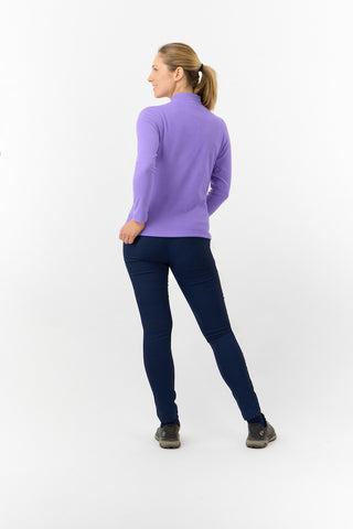 Pure Golf Ladies Iris Soft Fleece Golf Quarter Zip - Future Dusk