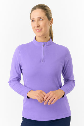 Pure Golf Ladies Iris Soft Fleece Golf Quarter Zip - Future Dusk