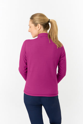 Pure Golf Ladies Iris Soft Fleece Golf Quarter Zip - Plum