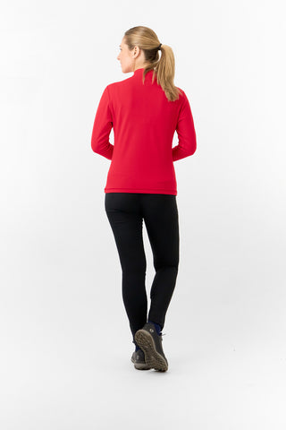 Pure Golf Ladies Iris Soft Fleece Golf Quarter Zip - Chilli Oil