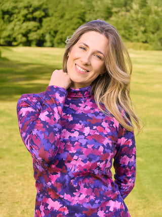 Pure Golf Ladies Amy Soft Golf Roll Neck- Autumn Aquarelle