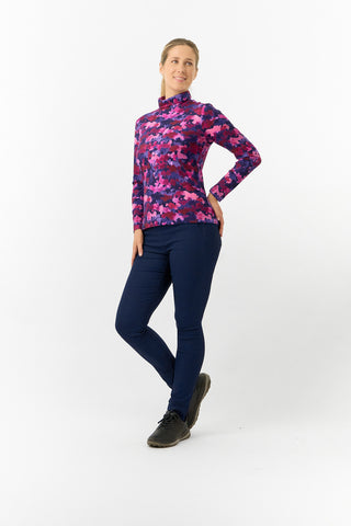 Pure Golf Ladies Amy Soft Golf Roll Neck- Autumn Aquarelle