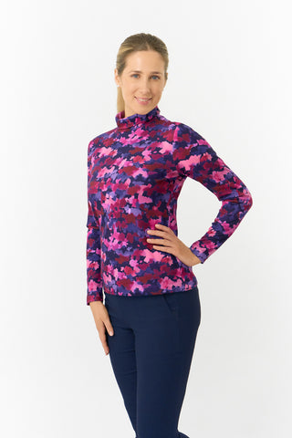 Pure Golf Ladies Amy Soft Golf Roll Neck- Autumn Aquarelle