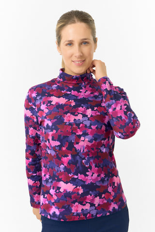 Pure Golf Ladies Amy Soft Golf Roll Neck- Autumn Aquarelle