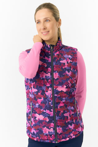 Pure Golf Ladies Eve Reversible Gilet - Autumn Aquarelle