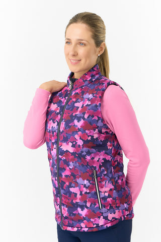 Pure Golf Ladies Eve Reversible Gilet - Autumn Aquarelle