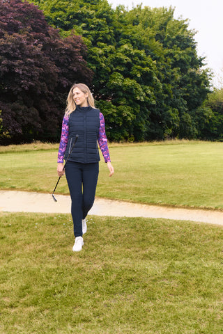Pure Golf Ladies Eve Reversible Gilet - Autumn Aquarelle