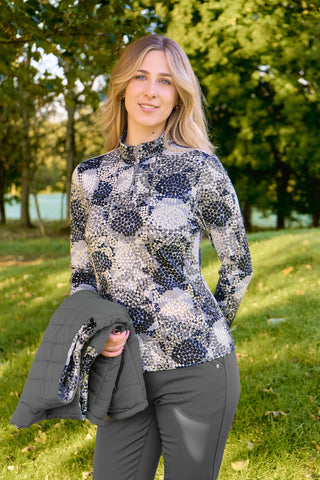 Pure Golf Ladies Arusha Long Sleeve Mid Layer Quarter Zip- Quiet Glade