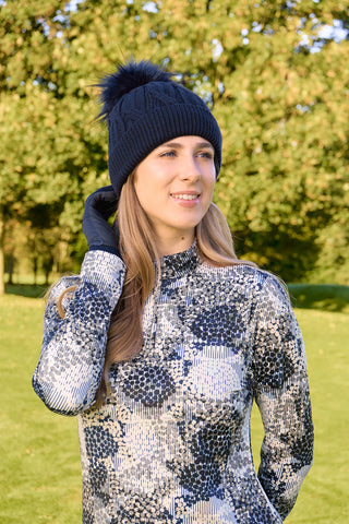 Pure Golf Ladies Arusha Long Sleeve Mid Layer Quarter Zip- Quiet Glade