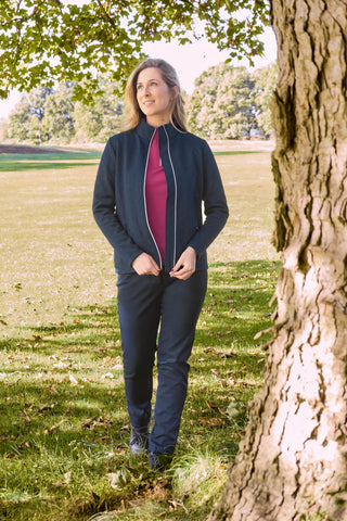 Pure Golf Ladies Lola Lined Textured Winter Jacket - Navy