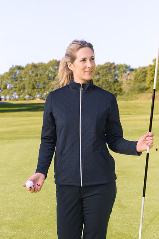 Pure Golf Ladies Lola Lined Textured Winter Jacket - Navy