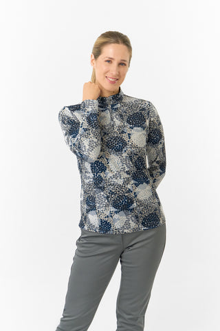 Pure Golf Ladies Arusha Long Sleeve Mid Layer Quarter Zip- Quiet Glade