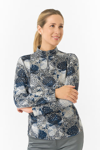 Pure Golf Ladies Arusha Long Sleeve Mid Layer Quarter Zip- Quiet Glade