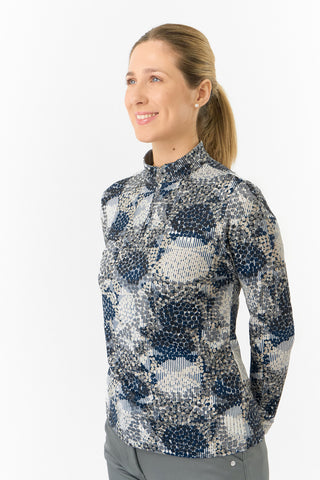 Pure Golf Ladies Arusha Long Sleeve Mid Layer Quarter Zip- Quiet Glade