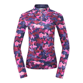 Pure Golf Ladies Arusha Long Sleeve Mid Layer Quarter Zip- Autumn Aquarelle