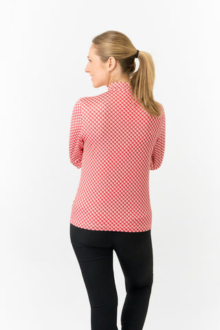 Pure Golf Ladies Arusha Long Sleeve Mid Layer Quarter Zip- Woven Chantilly
