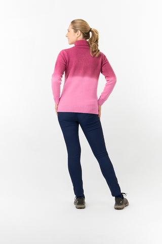 Pure Golf Simone Ombre Lined Ladies Golf Jumper -Plum