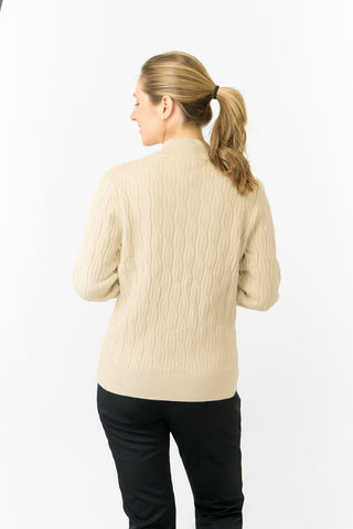 Pure Golf Ladies Sorrell Lined Jumper (Margot Knit) - Limestone