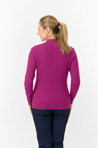 Pure Golf Ladies Sorrell Lined Jumper (Margot Knit) - Plum